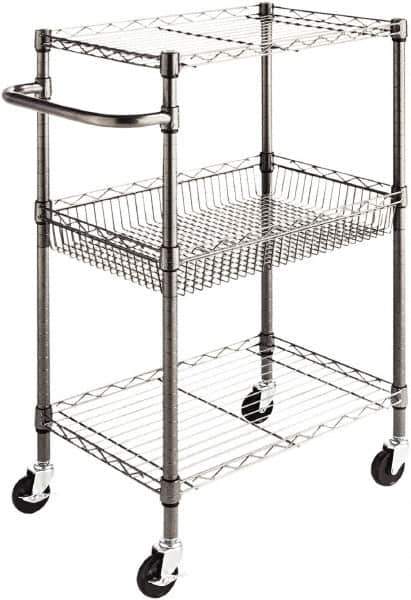 ALERA - 500 Lb Capacity, 28" Wide x 16" Long x 39" High Standard Utility Cart - 2 Shelf, Steel - USA Tool & Supply