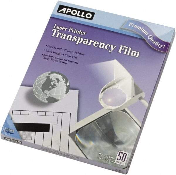 Apollo - Transparency Films & Sleeves Audio Visual Conference Accessory Type: Transparency Sleeves For Use With: Laser Copiers; Laser Printers - USA Tool & Supply