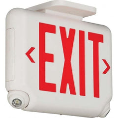 Hubbell Lighting - Combination Exit Signs Mounting Type: Wall Mount; Ceiling Mount Number of Faces: 1 - USA Tool & Supply