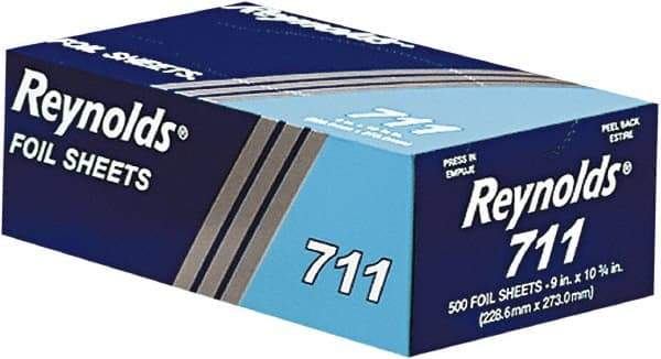 Reynolds - Pop-Up Interfolded Aluminum Foil Sheets, 9 x 10-3/4, Silver, 3000 Sheet/Carton - Use with Food Protection - USA Tool & Supply