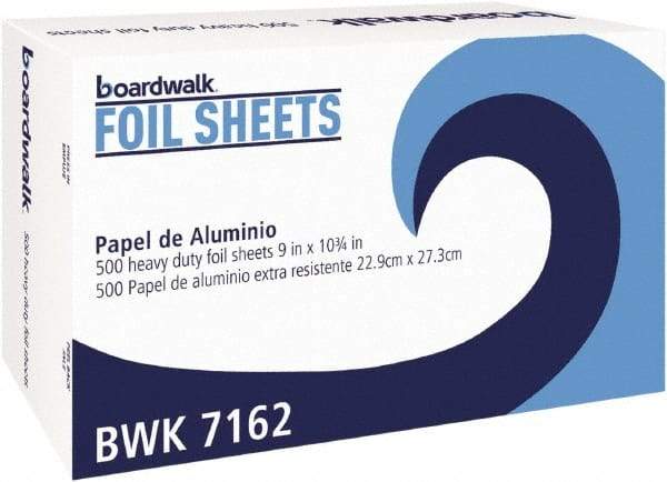 Boardwalk - Pop-Up Aluminum Foil Wrap Sheets, 9 x 10-3/4, Silver, 500/Box, 6 Boxes/Carton - Use with Food Protection - USA Tool & Supply