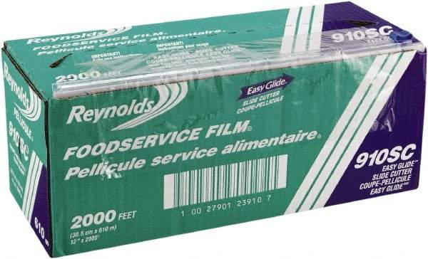 Reynolds - PVC Food Wrap Film Roll in Easy Glide Cutter Box, 12" x 2,000', Clear - Use with Food Protection - USA Tool & Supply