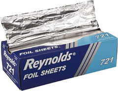 Reynolds - Interfolded Aluminum Foil Sheets, 12 x 10-3/4, Silver, 500/Box, 6 Boxes/Carton - Use with Food Protection - USA Tool & Supply