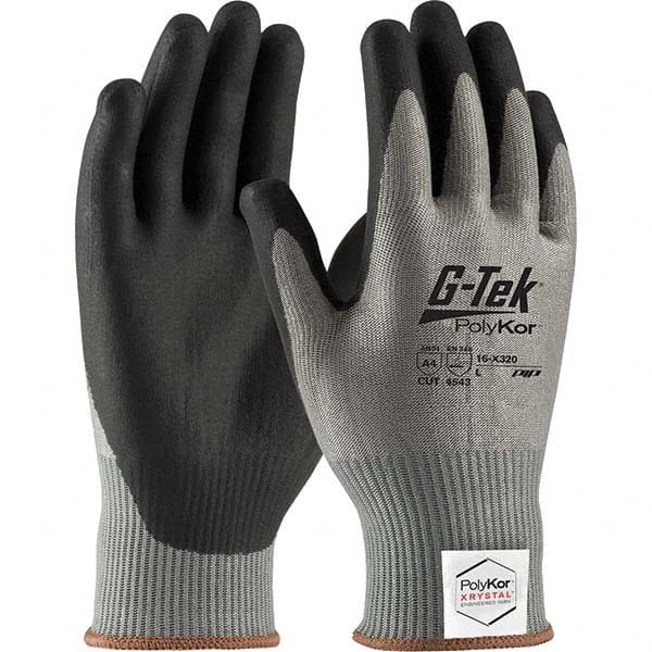 PIP - Size L, ANSI Cut Lvl A4, Puncture Lvl 3, Abrasion Lvl 4, Nitrile Coated PolyKor Xrystal Cut Resistant Gloves - USA Tool & Supply
