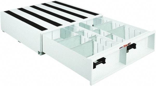 Jobox - 3 Compartment 1 Drawer Tool Cabinet - 36" Wide x 48" Deep x 13" High, Steel, White - USA Tool & Supply