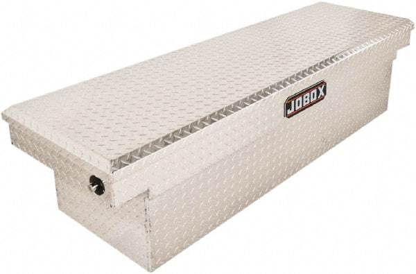 Jobox - 4 Compartment Crossover Truck Box - 70-1/8" Wide x 20-1/4" Deep x 17-1/4" High, Aluminum, Silver - USA Tool & Supply