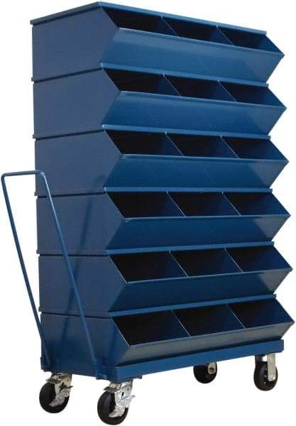 Stackbin - 6 Bin, Shelving Unit with Openings & Base - 37" Wide x 58-5/8" High - USA Tool & Supply