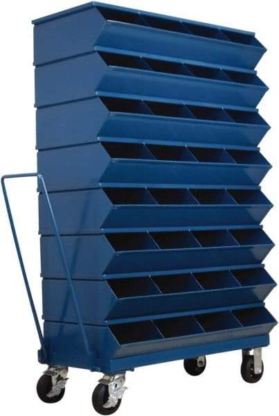 Stackbin - 8 Bin, Shelving Unit with Openings & Base - 37" Wide x 60-1/2" High - USA Tool & Supply