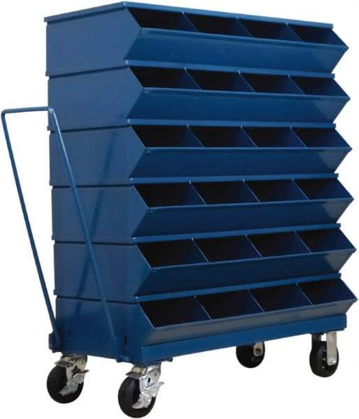 Stackbin - 6 Bin, Shelving Unit with Openings & Base - 37" Wide x 46-7/8" High - USA Tool & Supply