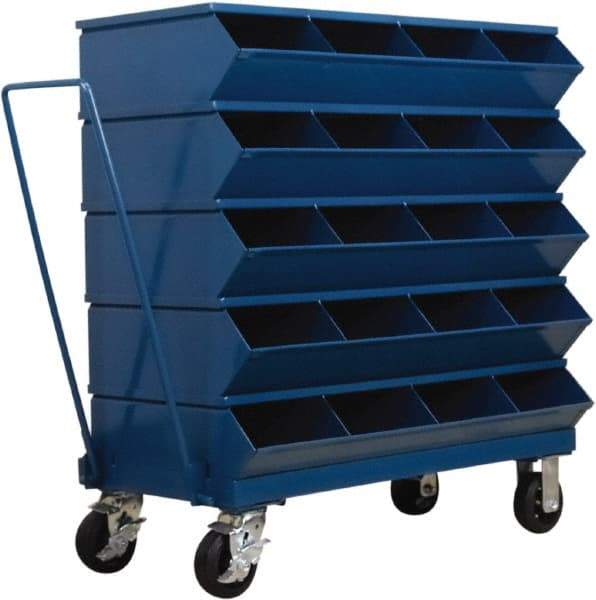 Stackbin - 5 Bin, Shelving Unit with Openings & Base - 37" Wide x 40" High - USA Tool & Supply