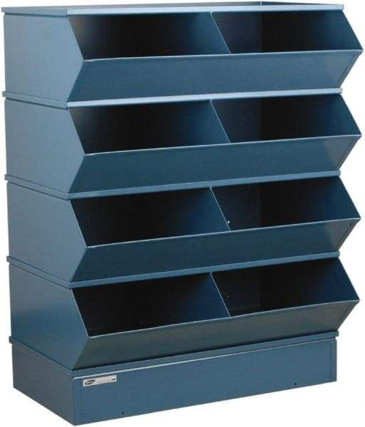 Stackbin - 4 Bin, Shelving Unit with Openings & Base - 37" Wide x 44" High - USA Tool & Supply