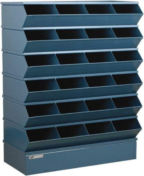 Stackbin - 6 Bin, Shelving Unit with Openings & Base - 37" Wide x 51" High - USA Tool & Supply