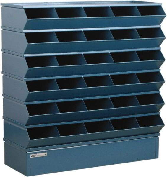 Stackbin - 6 Bin, Shelving Unit with Openings & Base - 37" Wide x 36" High - USA Tool & Supply