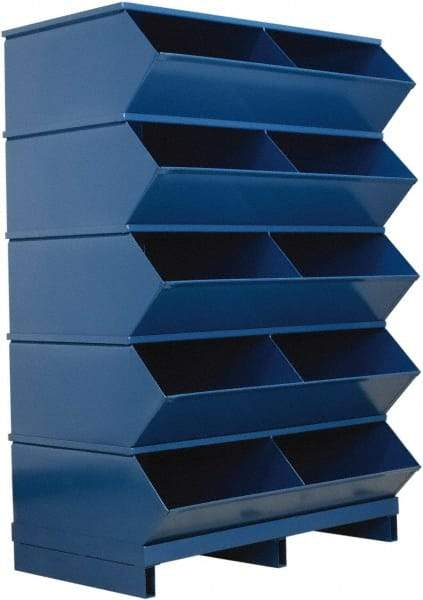 Stackbin - 5 Bin, Shelving Unit with Openings & Base - 37" Wide x 50" High - USA Tool & Supply