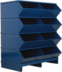 Stackbin - 4 Bin, Shelving Unit with Openings & Base - 37" Wide x 46" High - USA Tool & Supply