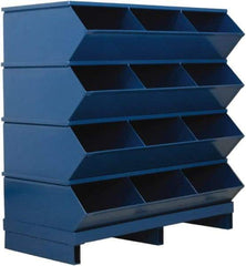 Stackbin - 4 Bin, Shelving Unit with Openings & Base - 37" Wide x 38" High - USA Tool & Supply