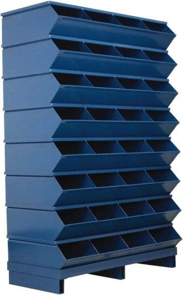 Stackbin - 8 Bin, Shelving Unit with Openings & Base - 37" Wide x 57-3/4" High - USA Tool & Supply
