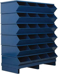 Stackbin - 6 Bin, Shelving Unit with Openings & Base - 37" Wide x 44" High - USA Tool & Supply