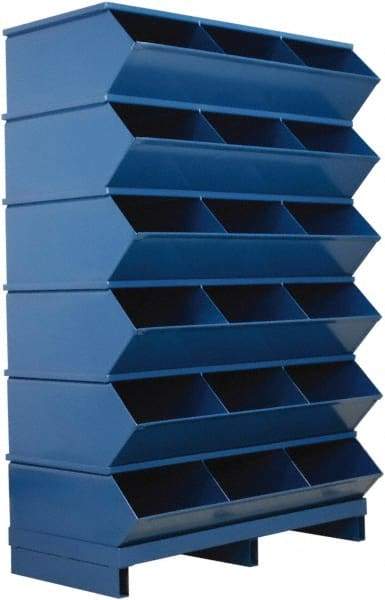 Stackbin - 6 Bin, Shelving Unit with Openings & Base - 37" Wide x 55-3/4" High - USA Tool & Supply