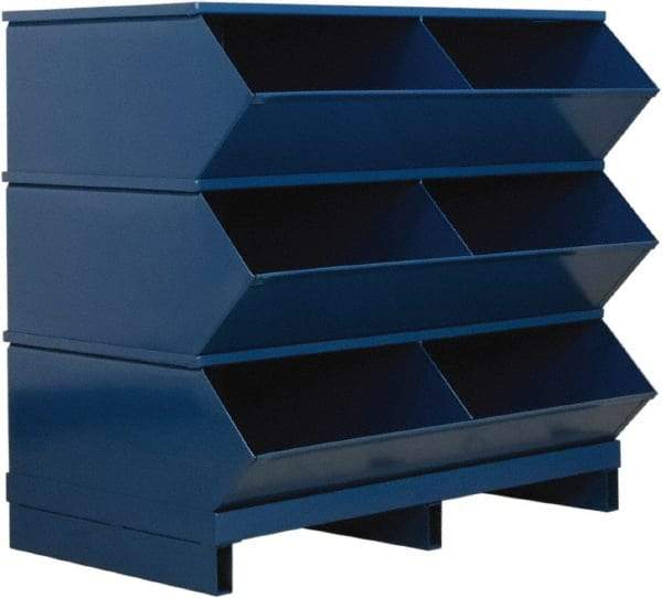 Stackbin - 3 Bin, Shelving Unit with Openings & Base - 37" Wide x 35-1/8" High - USA Tool & Supply