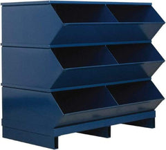 Stackbin - 3 Bin, Shelving Unit with Openings & Base - 37" Wide x 35-1/8" High - USA Tool & Supply