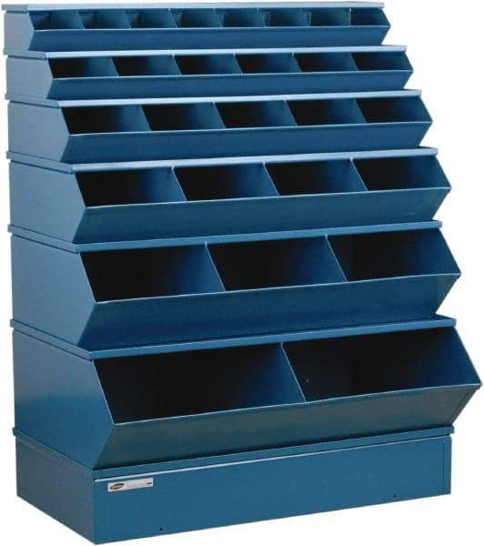 Stackbin - 6 Bin, Shelving Unit with Openings & Base - 37" Wide x 53" High - USA Tool & Supply
