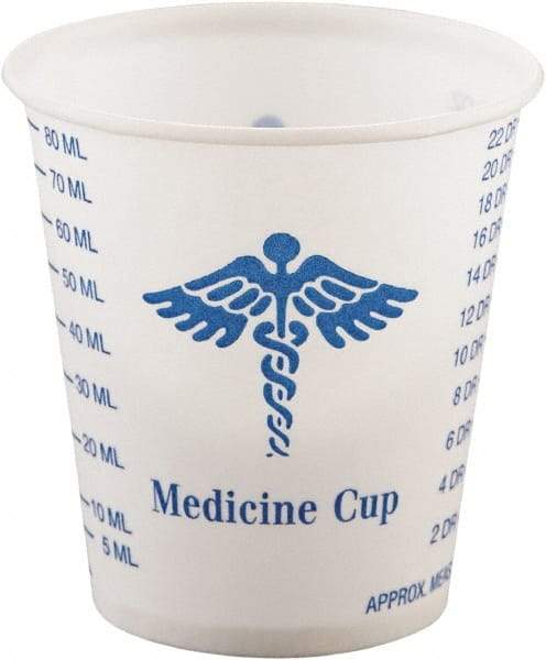 Solo - Paper Medical & Dental Graduated Cups, 3 oz - White & Blue - USA Tool & Supply