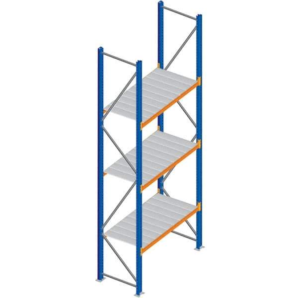 Interlake Mecalux - 1 Bay, 3 Shelf, 1,725 Lb per Level Capacity, Blue Bulk Storage Rack - 84" Wide x 96" High x 24" Deep - USA Tool & Supply