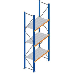 Interlake Mecalux - 1 Bay, 3 Shelf, 1,425 Lb per Level Capacity, Blue Bulk Storage Rack - 96" Wide x 84" High x 24" Deep - USA Tool & Supply