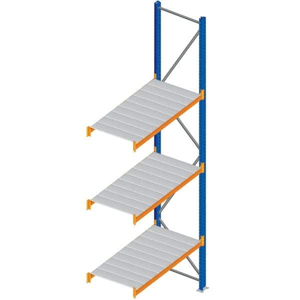 Interlake Mecalux - 1 Bay, 3 Shelf, 1,725 Lb per Level Capacity, Blue Bulk Storage Rack - 84" Wide x 84" High x 24" Deep - USA Tool & Supply