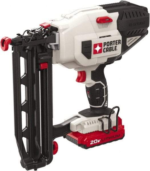 Porter-Cable - Cordless Finish Nailer Kit - 16 Gauge Nail Diam, 2-1/2" Long Nail, Lithium-Ion Batteries Included - USA Tool & Supply