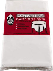 Tablemate Products - Table Set Round Table Cover, Plastic, 84" Diam, White, 6/Pack - USA Tool & Supply