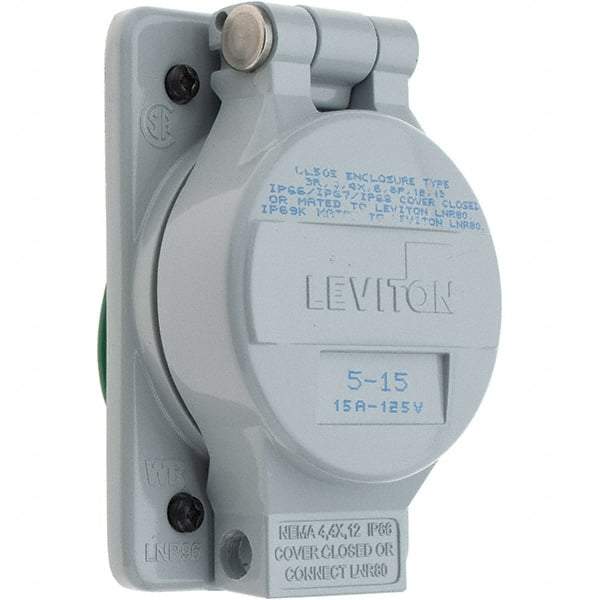 Leviton - Straight Blade Receptacles   Receptacle Type: Single Receptacle    Grade: Industrial - USA Tool & Supply