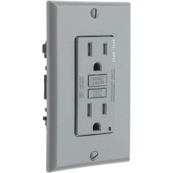 Leviton - GFCI Receptacles Grade: Commercial Color: Gray - USA Tool & Supply