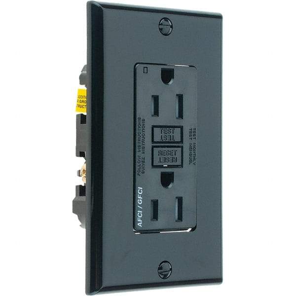 Leviton - GFCI Receptacles Grade: Commercial Color: Black - USA Tool & Supply