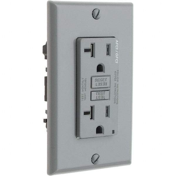 Leviton - GFCI Receptacles Grade: Commercial Color: Gray - USA Tool & Supply