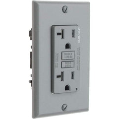 Leviton - GFCI Receptacles Grade: Commercial Color: Gray - USA Tool & Supply