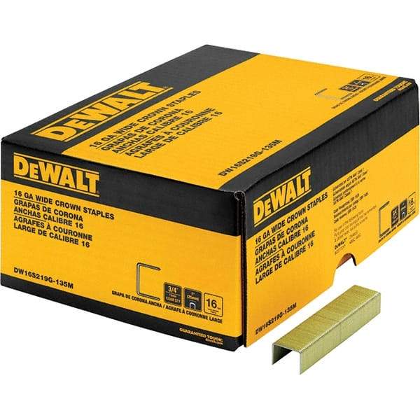 DeWALT - 1" Long x 1/16" Wide, 16 Gauge Crowned Construction Staple - Steel, Galvanized Finish - USA Tool & Supply