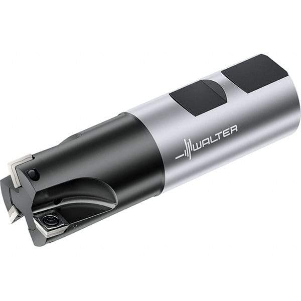 Walter - 20mm Cut Diam, 5.6mm Max Depth of Cut, 20mm Shank Diam, 90mm OAL, Indexable Square Shoulder End Mill - Weldon Shank, 0° Lead Angle, Through Coolant, Series M4132-W - USA Tool & Supply