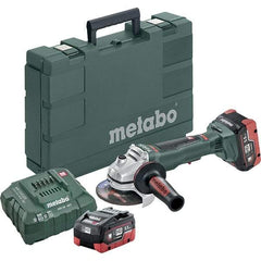 Metabo - 4-1/2" Wheel Diam, 9,000 RPM, Cordless Angle & Disc Grinder - 5/8-11 Spindle - USA Tool & Supply