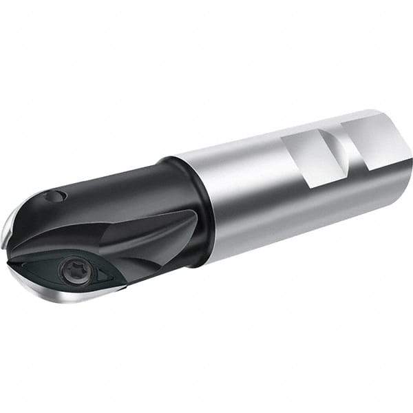 Walter - 25mm Cut Diam, 20mm Max Depth of Cut, 25mm Shank Diam, 105mm OAL, Indexable Ball Nose End Mill - 14,300 Max RPM - USA Tool & Supply