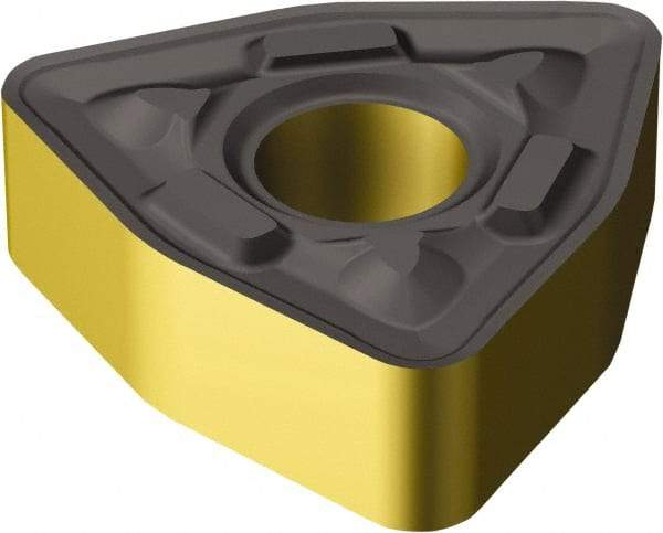 Sandvik Coromant - WNMG333 MR Grade 2220 Carbide Turning Insert - TiCN/AI2O3/TiN Finish, 80° Trigon, 3/8" Inscr Circle, 3/16" Thick, 3/64" Corner Radius - USA Tool & Supply