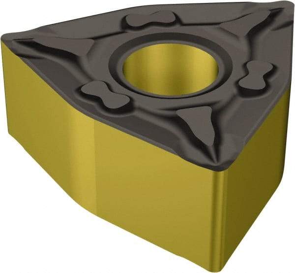 Sandvik Coromant - WNMG432 MF Grade 2220 Carbide Turning Insert - TiCN/AI2O3/TiN Finish, 80° Trigon, 1/2" Inscr Circle, 3/16" Thick, 1/32" Corner Radius - USA Tool & Supply