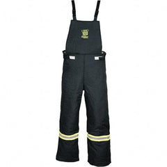 Oberon - Size L, Black, Zippered with Flap, Arc Flash Bib Overall - 42" Chest, Aramid - USA Tool & Supply