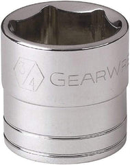 GearWrench - 3/4", 3/8" Drive, Standard Hand Socket - 6 Points, 0.984" OAL, Alloy Steel, Full Polish Finish - USA Tool & Supply