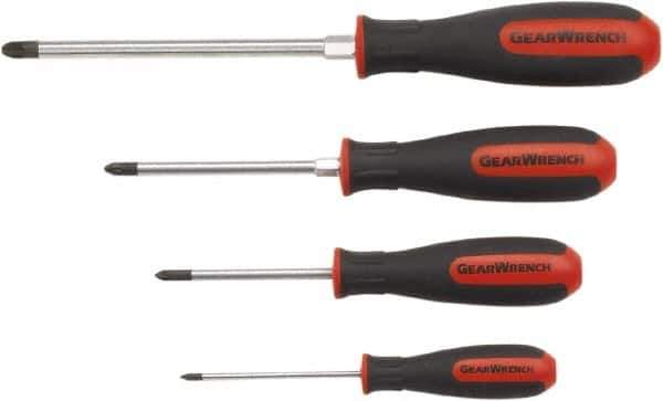 GearWrench - 4 Piece Pozidriv Screwdriver Set - Blade Sizes: Length 18 - USA Tool & Supply