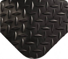 Wearwell - 20' Long x 3' Wide, Dry Environment, Anti-Fatigue Matting - Black, Vinyl with Urethane Sponge Base, Beveled on All 4 Sides - USA Tool & Supply