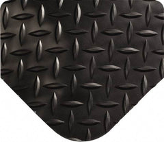 Wearwell - 9' Long x 2' Wide, Dry Environment, Anti-Fatigue Matting - Black, Vinyl with Vinyl Sponge Base, Beveled on All 4 Sides - USA Tool & Supply