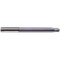 Emuge - 5mm Diam, 5mm LOC, 2 Flute Solid Carbide Ball End Mill - TiAlN Finish, Single End, 80mm OAL, 6mm Shank Diam, Ball Flute - USA Tool & Supply