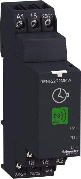 Schneider Electric - 6 Pin, 999 hr Delay, Multiple Range SPDT Time Delay Relay - 8 Contact Amp, 250 Volt, On Board Trimpot - USA Tool & Supply